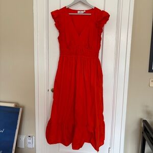 Vineyard Vines Orange Midi Dress